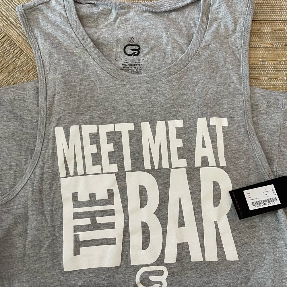 Cyclebar “meet me at the bar” tank top. NWT.